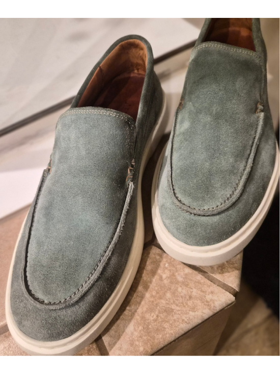 Allen Edmonds Other - Men's Allen Edmonds Hayes Suede Slip-On Loafers Size 9.5 Sage Green